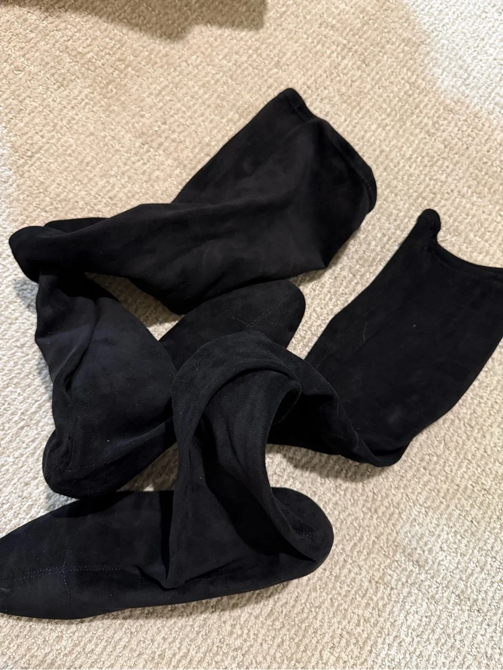 Charles & Keith Black Over-the-Knee Suede Boots